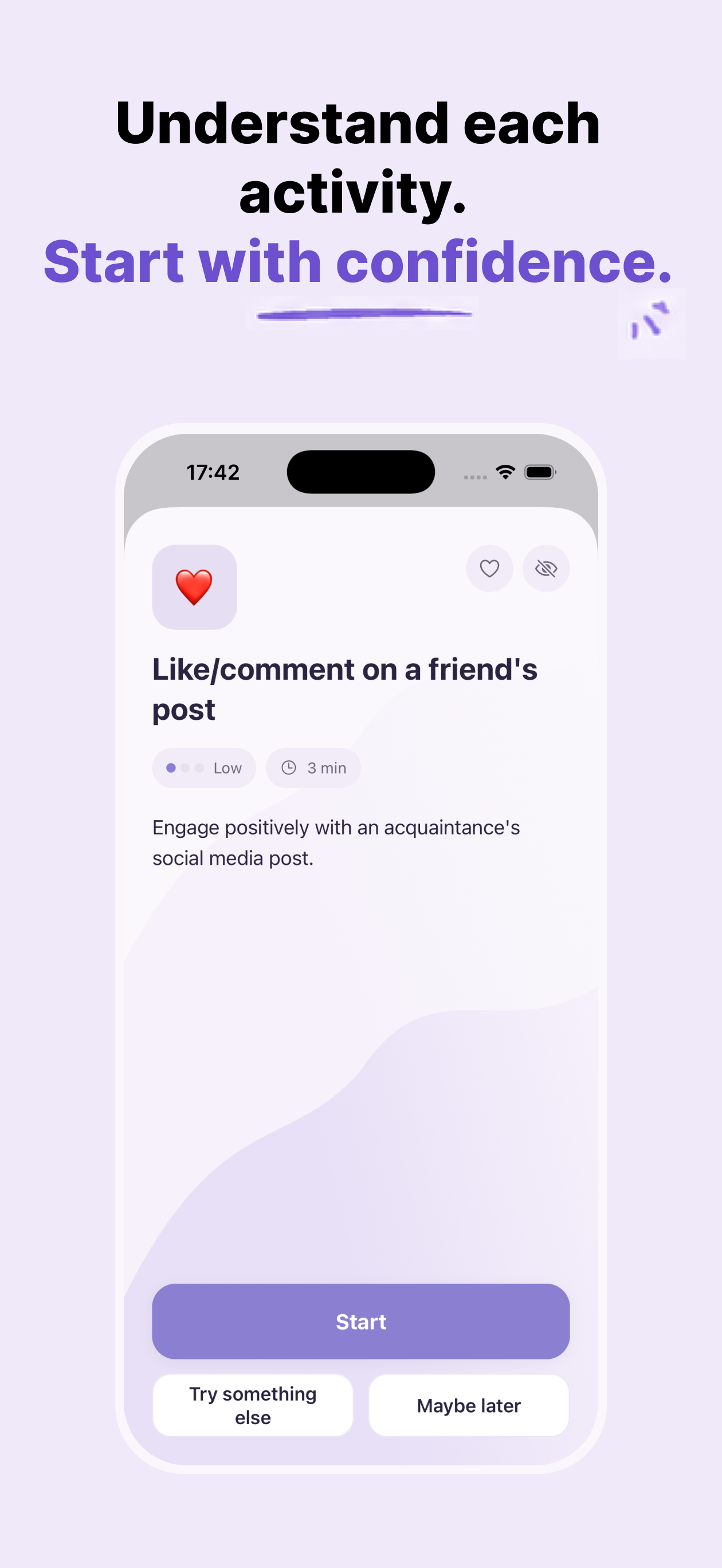 Dopamine Menu screenshot — activity detail card